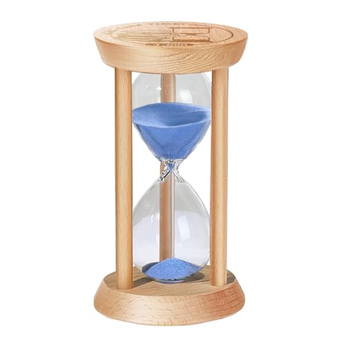 SuLiao Wooden Sand Timer 1 Minute Hourglass, Wood Blue Sand Clock, Small Watch 1 Min Timer, Hour Glass Sandglass for Home, Reloj De Arena, Office, Decorative, Game, Classroom - color: Blue, size: 1 Min