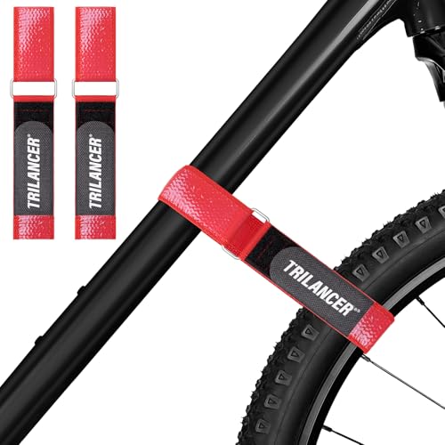 Trilancer Bike Rack Straps with Extra-Wide Silicone Anti-Slip Coating, 2-Pack Adjustable Bike Wheel Stabilizer Strap with Hook and Loop for Car and Wall Mount, Transportation and Storage (26''x1.5'') - size: 26'' (2 Pcs)
