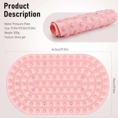Foot Massage Mat Acupressure Board Large 30*17.7 In, Silicone Jogging Reflexology Mat for Feet Soft & Stiff Feet Magnetic Pressure Point Acupuncture Mat for Yoga Home Office Standing Elderly Pink - color: 30x17.7" Pink