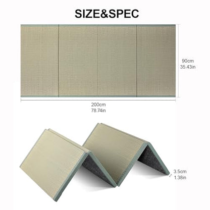 Japanese Tatami Mat, Tatami, Rug, Foldable Mattress, Roll up Rug, Japanese Floor Mattress, Floor Sleeping Japanese Futon Mattress, Meditation Yoga, Zen - size: Green 90×200×3.5cm
