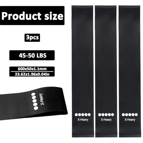 Ring Resistance Bands X-Heavy Heavy Duty Resistance Ring Total Body Fitness Exercise Bands Must Have for Working Out Fitness Leg Strength Training Yoga Men and Women Black 3 Pieces