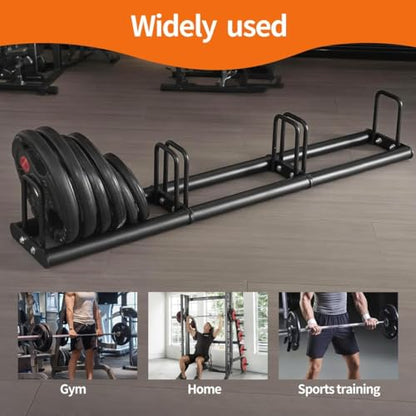 Weight Plate Rack - Modular Olympic Bumper Plate Rack 660 LBS | Heavy-duty welded steel holds up to 660 lbs, anti-pinch wide slots for easy plate changes, modular fit for Olympic bumpers
