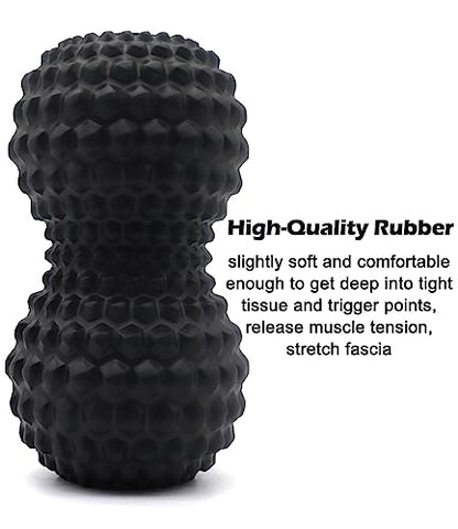 KITWILD Peanut Massage Ball, Double Lacrosse Massage Roller Ball, Black - color: Black
