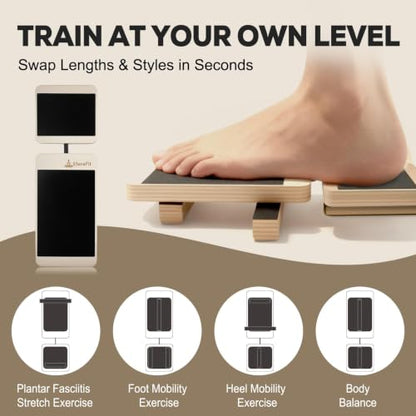 Single Leg Balance Board Wooden Foot Strengthener Trainer for Sprained Ankle and Achilles Tendon, Stability Training Plantar Fasciitis Relief, Stronger Ankles & Better Balance in 10 Minutes Daily