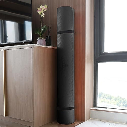 Hatha Yoga Large TPE Yoga Mat 6'x4'x1/2" Extra Thick Non-Slip Exercise Mat - for Yoga Pilates & Home Gym Workouts - color: Black