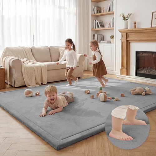 Huloo Sleep Large 79"x158" Baby Activity Play Mat for Floor(Dark Gray) - color: Dark Grey, size: 158"×79"×1.3"