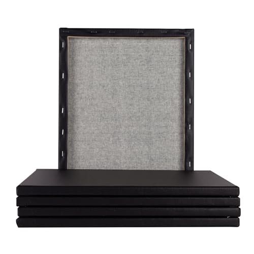 6 Pack 11x14 Stretched Canvases for Painting Black | 100% Cotton Black Painting Canvas, Art Canvases for Oil, Acrylic Paint & Other Painting Media - size: 11x14 (6Pack)