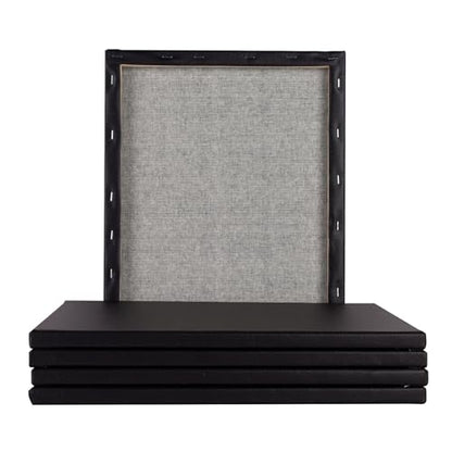 6 Pack 11x14 Stretched Canvases for Painting Black | 100% Cotton Black Painting Canvas, Art Canvases for Oil, Acrylic Paint & Other Painting Media - size: 11x14 (6Pack)