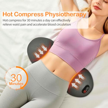 Upgraded Smooth Spine Triple Fusion Back Massager with Heat - Sciatica Pain Relief & Spine Decompression Device, Deep Tissue Massager for Lower Back Pain, Office Chair and Home Use - color: Back