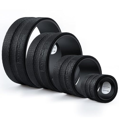 GymCope Back Roller Wheel, Spine-Safe Groove for Deep Stretch, 530 lbs - color: Black, size: 4"+6"+10"+13"