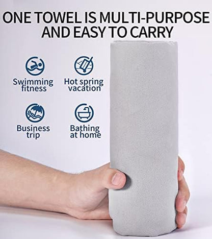 Microfiber Towel for Body, Microfiber Beach Towel, Backpacking Towel,Camping Towels Fast Drying Lightweight,Soft Compact Lightweight Quick Dry Fitness Hiking Yoga Camping Travel Towel - color: Grey