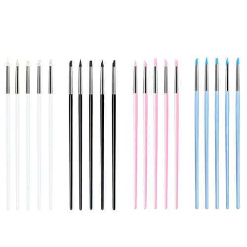 20Pcs Silicone Sculpting Tools, Colorful Clay Sculpting Tools, Multi-Shape Silicone Brushes, Pottery Modeling Tools for Polymer Clay, Ceramics, Nail Art, Fondant & Craft DIY - color: Mix