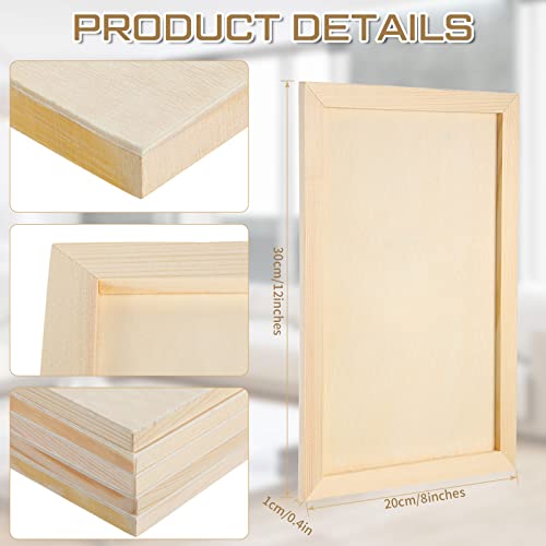 Youyole 10 Pack Unfinished Wood Canvas Panels Kit, 12 x 8 x 0.4 Inch | Wood Panels for Painting, Cradle Boards, for Painting, Pouring, Burning, Crafts, Epoxy Resin, Laser Engraving Cutting - size: 12 x 8 x 0.4 inches