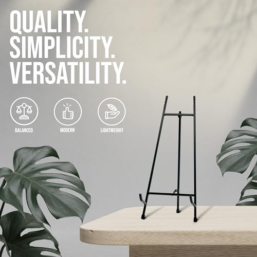 Red Co. 15” Tall Modern Metal Tripod Plate Stand and Art Holder Easel, Black - color: Black, size: Height - 15"