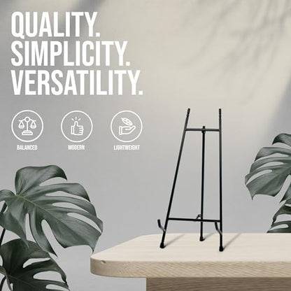 Red Co. 15” Tall Modern Metal Tripod Plate Stand and Art Holder Easel, Black - color: Black, size: Height - 15"