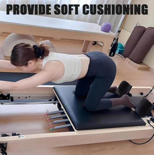 2PCS Pilates Reformer Shoulder Block Covers with Hook & Loop Fastener for Enhanced Comfort & Stability, Adjustable Nylon Shoulder Rest Covers for Pilates Enthusiasts, Trainers(without Mat)(Black)