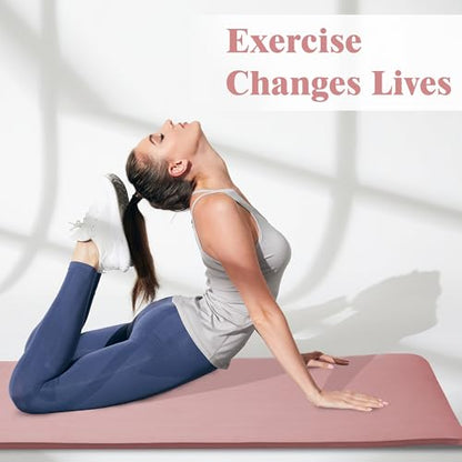 BalanceFrom 1-inch Thick 71x24 Inches Extra Thick Exercise Yoga Mat - color: Pinkish