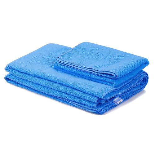 BalanceFrom 7-Piece Yoga Set with 71x24x0.5 Inches Extra Thick Mat and Carrying Sling – Includes 2 Blocks, Stretch Strap, 2 Towels, and Knee Pad for Home, Studio, and Gym Workouts - color: Blue