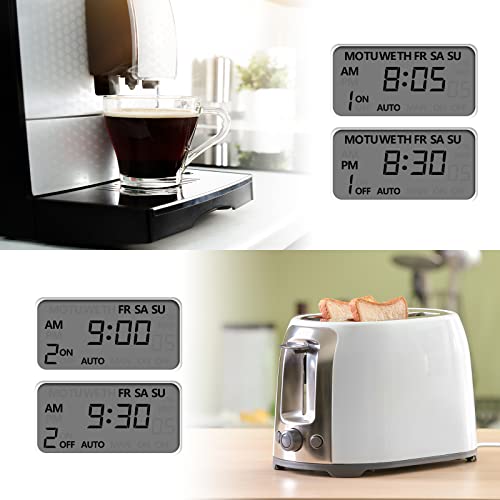 BN-LINK Digital Outlet Timer for Light, 7 Days Programmable Timer for Lamps - color: 7 Day, Single Outlet, 1-pack