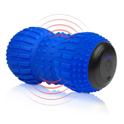 ZeenKind Vibrating Peanut Massage Ball for Plantar Fasciitis, Muscle Pain Relief with 4 Speed, Deep Tissue Therapy for Myofascial Release & Muscle Recovery, Neck Back Foot Roller Massager | Portable Foot Roller Massager for Deep Tissue Therapy Muscle Pain