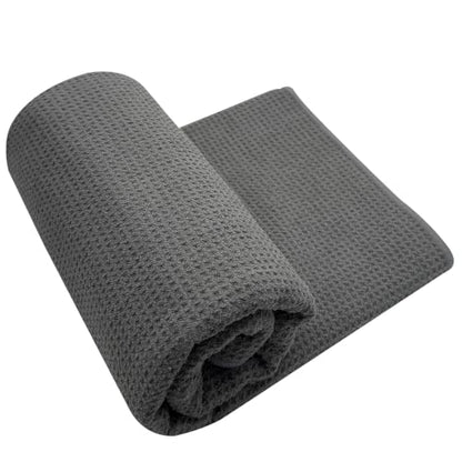 Ayra Hot Yoga Towel Non Slip - Yoga Mat Towel with Grip and Hot Pilates Towel | Microfiber, Ultra Soft and Highly Absorbent 72x26 | Dark Gray