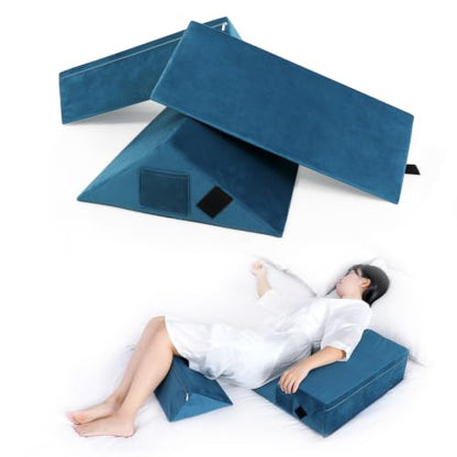 Fanwer Positioning Wedge Pillow for Side Sleeping (3 in 1),19.69",Lake Blue - color: Lake Blue, size: 19.69in