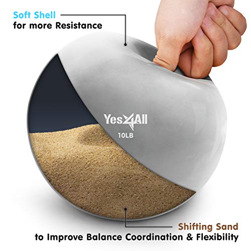 Yes4All Weighted Toning Balls for Exercise, Soft Medicine Balls for Exercise, Pilates, Yoga, Balance, Flexibility, 2-10lbs - color: Gray, style: A. Smooth
