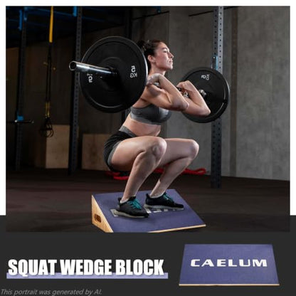 CAELUM Slant Board for Squats, Training Incline Wedge for Calf Stretching - color: Blue