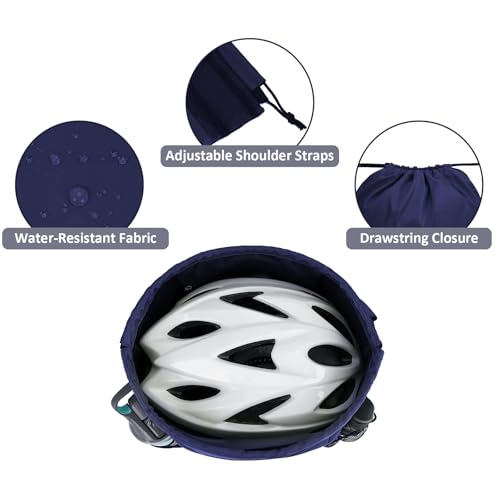 WANDF Drawstring Backpack, Gym String Bag with Shoulder Pad - color: M, Navy Blue, size: Medium