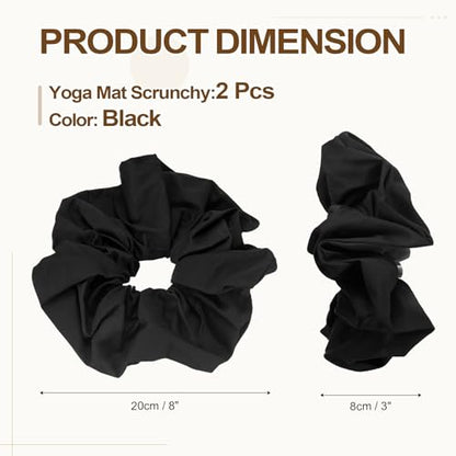 Yoga Mat Scrunchy, Durable & Elastic Fabric Yoga Mat Strap Band - color: Black