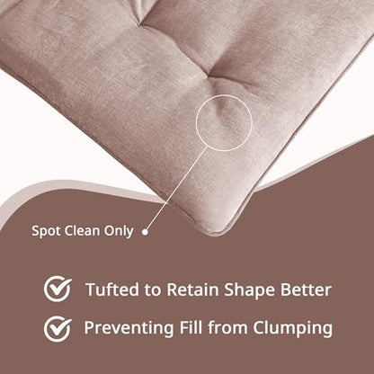 Intelligent Design Foldable Lightweight Lounge Floor Pillow 27" x 74" Blush | Edelia Poly Chenille Soft Sheen Cushion, Tufted Seat for Meditation, Game Playing, Yoga, Reading with Travel Wrap - color: Blush