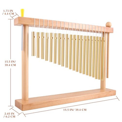 EASTROCK 20 Note Chime Gold Table Wind Chime Bar Percussion Instrument - color: Gold