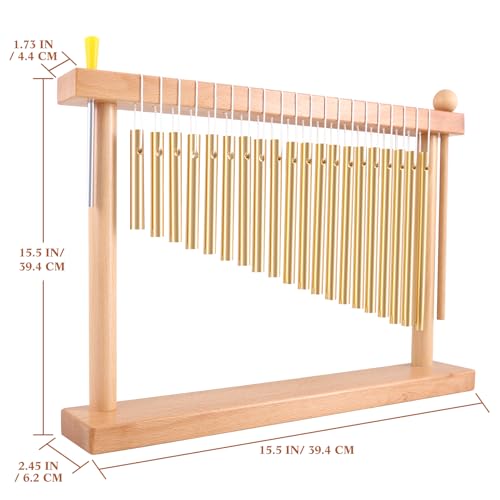 EASTROCK 20 Note Chime Gold Table Wind Chime Bar Percussion Instrument - color: Gold