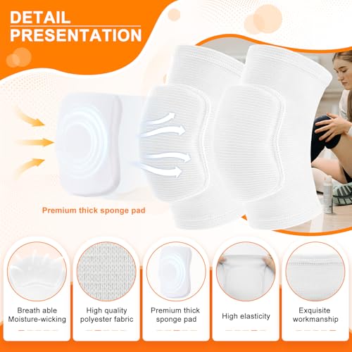 Volleyball Knee Pads for Girls Women Men Youth Kids Knees Protective - color: White, size: Medium