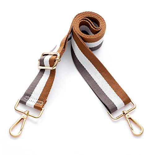 S-Jacorry Purse Strap Replacement Crossbody Wide Shoulder Strap Adjustable Canvas Straps Handbag Strap Replacement Belts - color: Gold Buckel-141