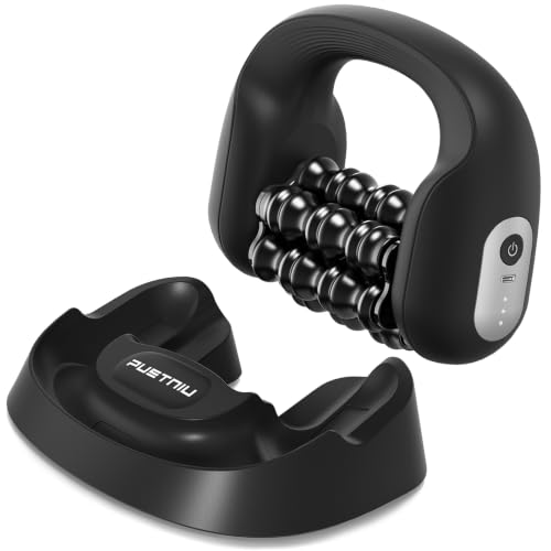 Rolling Percussion Massager with Hands-Free Dock | Electric Muscle Roller • Fitness Recovery • For Feet, Calves, Forearms, Back, Shoulders, Arms & Legs • 3 Speeds • Cordless