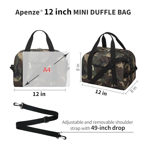 Apenze Small Gym Bag,12 inch Carry On Bag - color: Camouflage, size: 12 inch