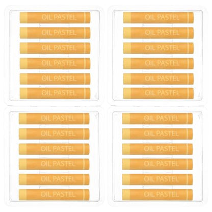 PATIKIL Yellow Oil Pastels, 24Pcs Soft Oil Crayons Creamy Pastels Stick Art Supplies for Art Painting Drawing Blending Graffiti for Drawing Beginners Artists - color: Yellow