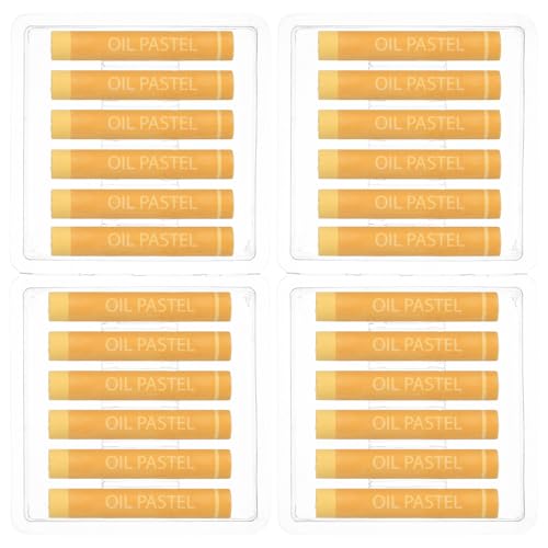PATIKIL Yellow Oil Pastels, 24Pcs Soft Oil Crayons Creamy Pastels Stick Art Supplies for Art Painting Drawing Blending Graffiti for Drawing Beginners Artists - color: Yellow
