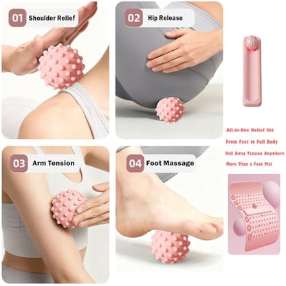Acupressure Mat for Feet Large 24.6'' x 15.9 ''Foot Massager Mat with Massage Ball Tracks, Soft Silicone Reflexology Mat for Feet Pressure Point Mats Exercise Massage Mat for Feet While Standing