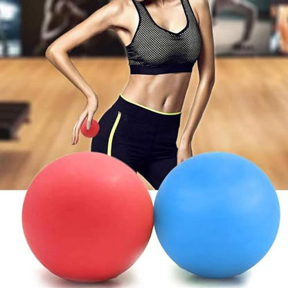 WOVTE Massage Lacrosse Ball for Sore Muscles, Shoulders, Neck, Back, Foot, Body, Deep Tissue, Trigger Point, Muscle Knots, Yoga and Myofascial Release (Blue) (Blue Red) - color: Blue Red