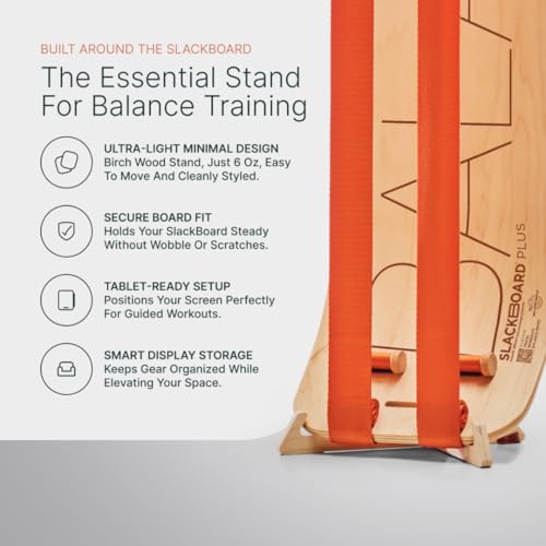 GIBBON SlackBoard, Balance Board Kids & Adults, Slackline Balance Trainer - color: Sunrise with Stand