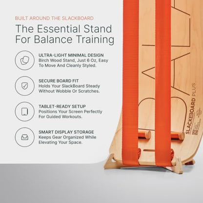 GIBBON SlackBoard, Balance Board Kids & Adults, Slackline Balance Trainer - color: Waves with Stand