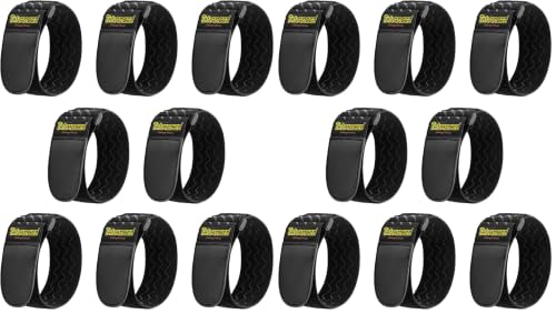 Trilancer Elastic Cinch Straps with Anti-Slip Strips, 12" x 2"(16 Pack) | Heavy Duty Multipurpose Hook and Loop Straps for Extension Cords, Cables, Ropes, Hoses, Bike, Pant Garters - size: 12"(8 pcs) (Pack of 2)