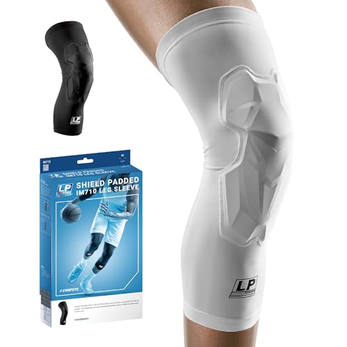 LP IM710 Shield Padded Compression Leg Sleeve for Men & Women - color: White, size: Medium