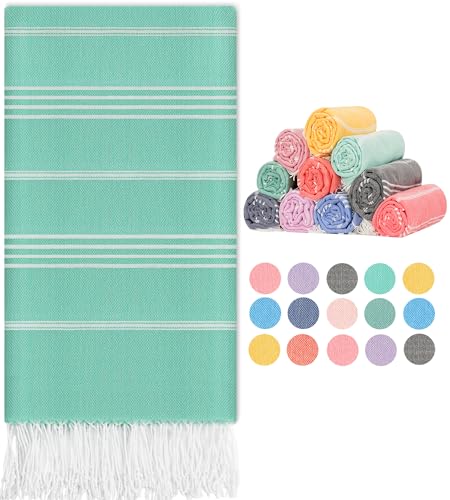 Turkish Beach Towels Swim Towel Long Lounge Chair Accessories Oversized Sand Free Compact Beach Umbrella Tent Shelter Canopy Chair Clips Gear Beach Game Toy Summer Vacation Essentials Must Haves - color: Thinner Holiday Green