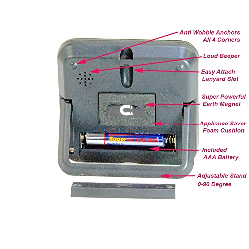Elegant Digital Kitchen Timer Stainless Steel - Loud Alarm Model eT24 Plum - color: Plumberry
