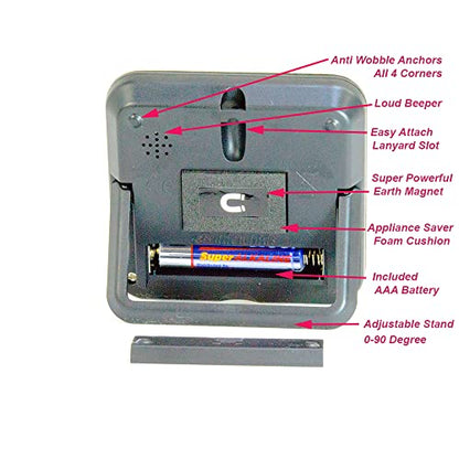 Elegant Digital Kitchen Timer Stainless Steel - Loud Alarm Model eT24 Plum - color: Plumberry
