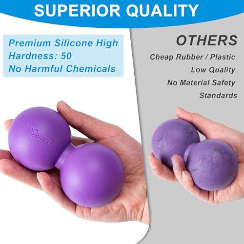 Aegero Peanut Massage Ball-Double Lacrosse Massage Ball (Blue Firm Ball)