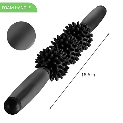 Coolife Fascia Muscle Roller, Cellulite Massager, Fascia Roller Stick - color: Black